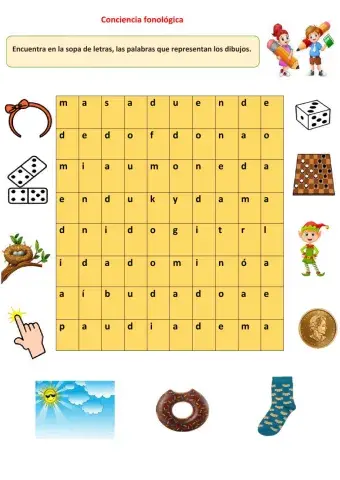 Sopa de letras fonema d