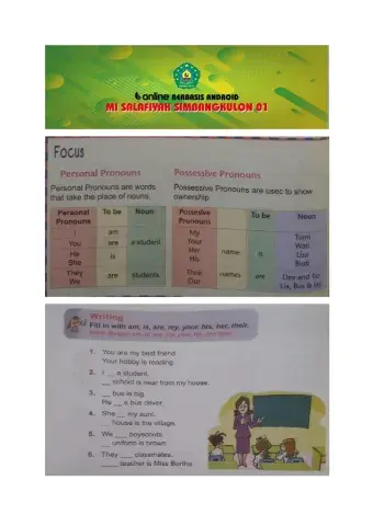 TOBE  and personal pronoun