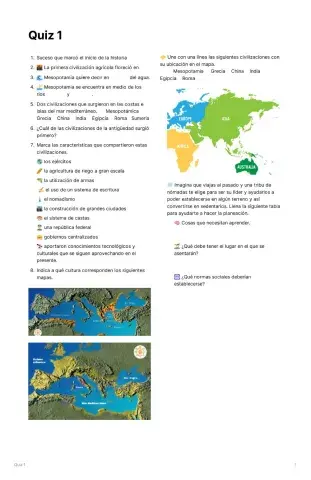 Ubicación temporal y espacial de las civilizaciones agrícolas de Oriente y las civilizaciones del Mediterráneo.