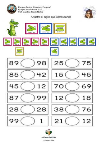 Mayor, menor o igual