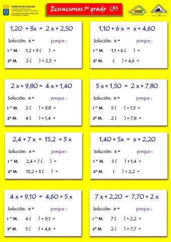 Ecuaciones de primer grado (3)
