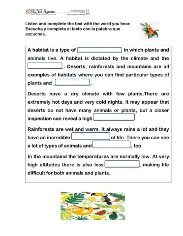 Listening practice unit 3 natural world