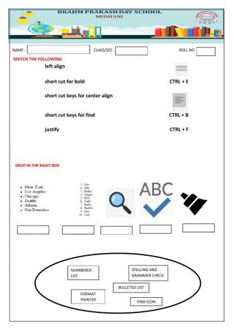 Ms word worksheet 1