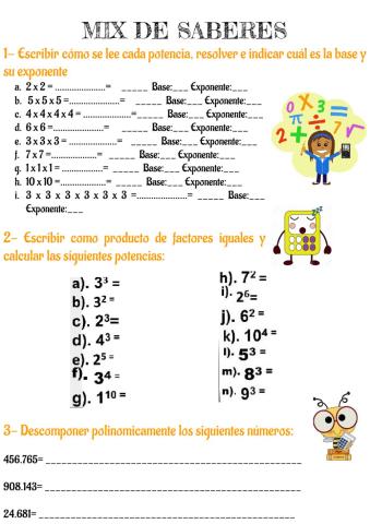 Radicación y Potenciación