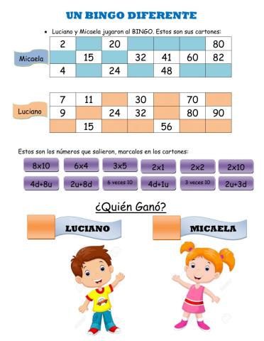 Bingo multiplicacion