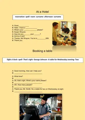 At a hotel - Restaurant reservation