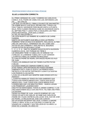 Proposiciones y acertijos