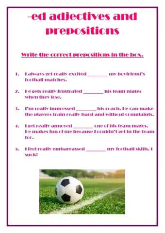 Ed adjectives and prepositions