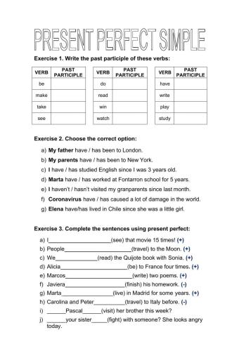 Present perfect 3°Medios