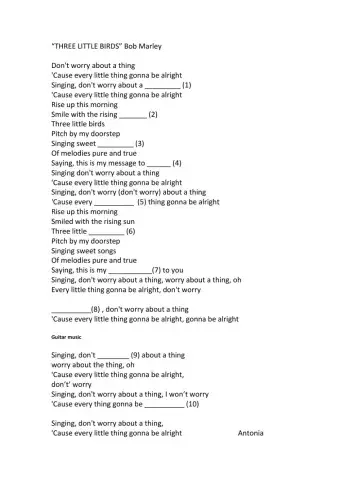 Three Little Birds Bob Marley