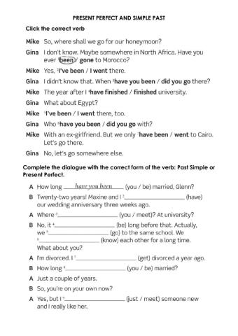 Past simple or Present perfect