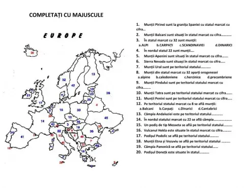 Fisa de lucru-relieful