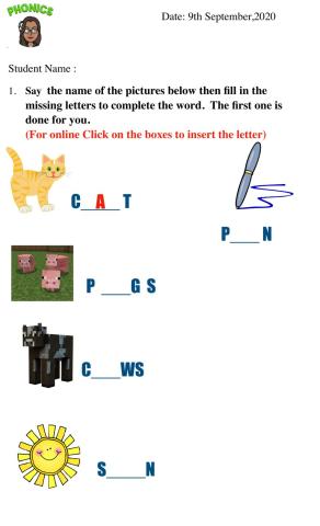 Phonics - Vowel Sounds