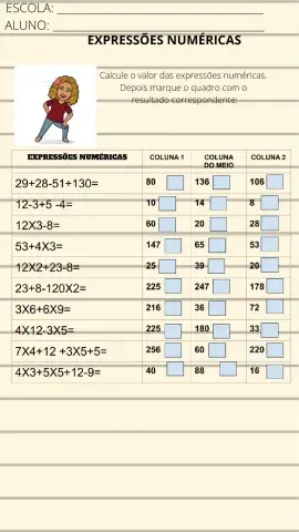 Expressões numéricas