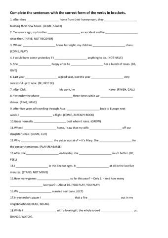 All tenses exercises