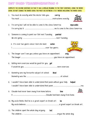 Key word transformation 4