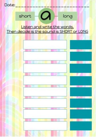 Long and Short -a- - Listen and write