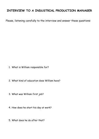 Interview to an industrial production manager