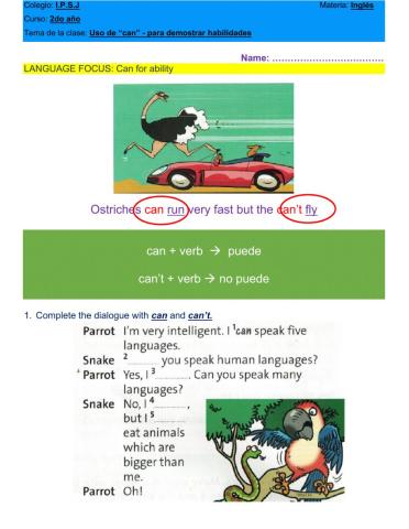 Class 23: can- can't