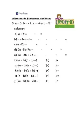 Valoracion de expresiones algebraicas