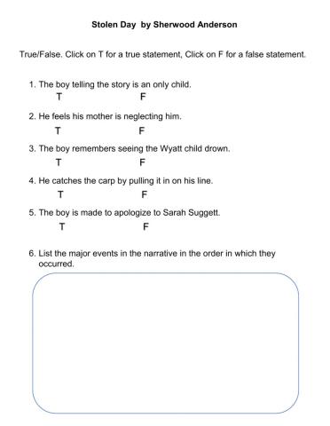 Stolen Day  by Sherwood Anderson