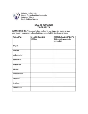 Escritura de números ordinales y palabras SEGA