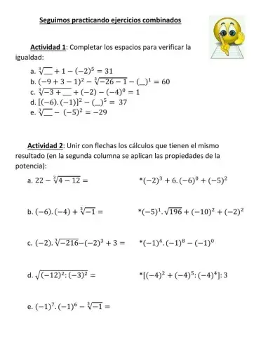 Operaciones combinadas con enteros