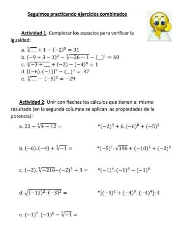 Operaciones combinadas con enteros