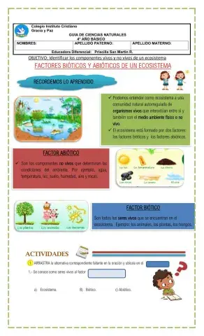 Guia: Factores bioticos y abioticos