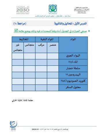 المخاليط والمحاليل