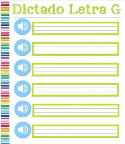 Dictado Letra G