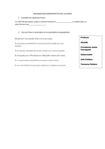 Autoridades administrativos del Ecuador