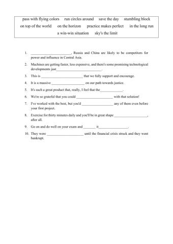 Business idioms-success