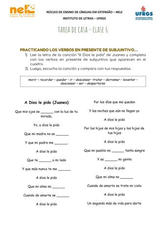 Verbos en presente de subjuntivo