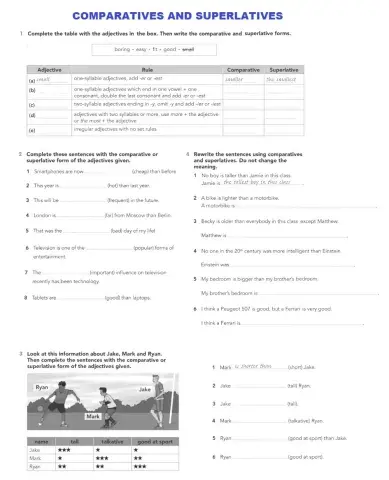 Comparatives and superlatives