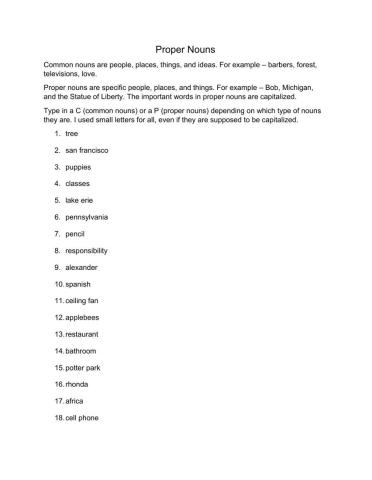 Proper Nouns