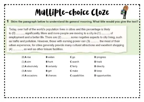 Multiple-choice cloze text
