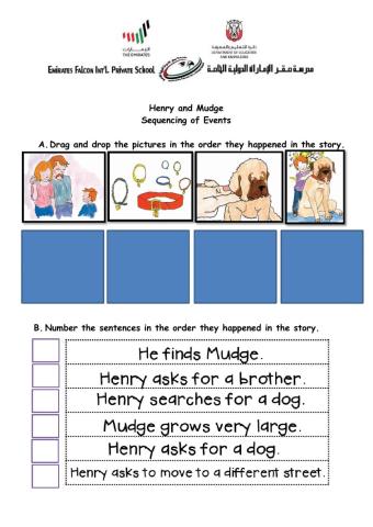 Henry and Mudge Sequencing of Events