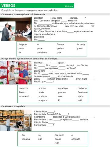 Diálogos usando verbos