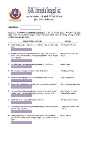 Pajak Penghasilan Orang Pribadi