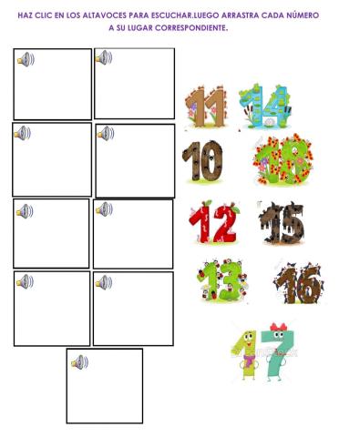 Los números del 1 al 10.