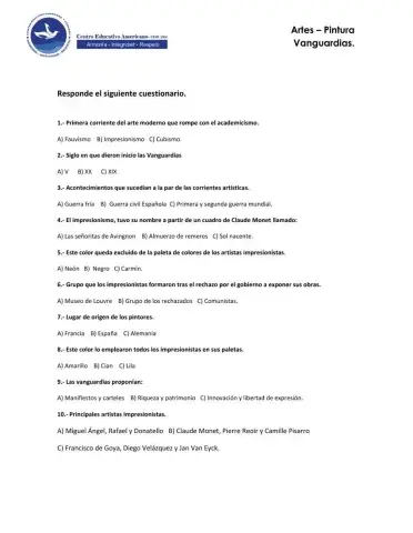 Cuestionario Impresionismo