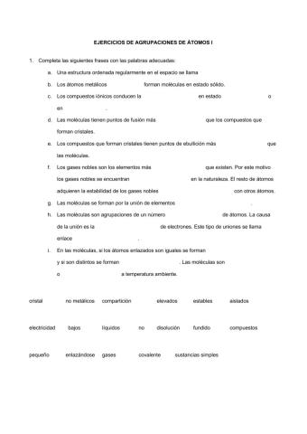 Agrupaciones de átomos i