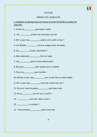 Vouloir-présent de l'indicatif