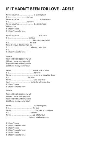 Adele-If it hadn't been for love