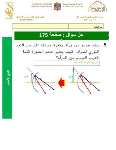 اللون الاخضر المراة المقعرة