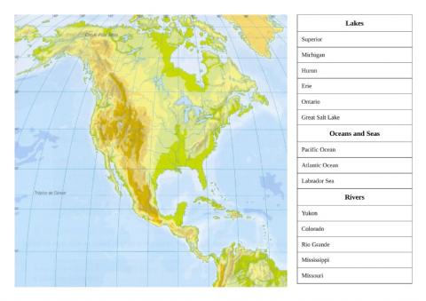 North American lakes, seas and rivers 1