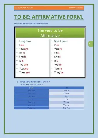 To be affirmative form.