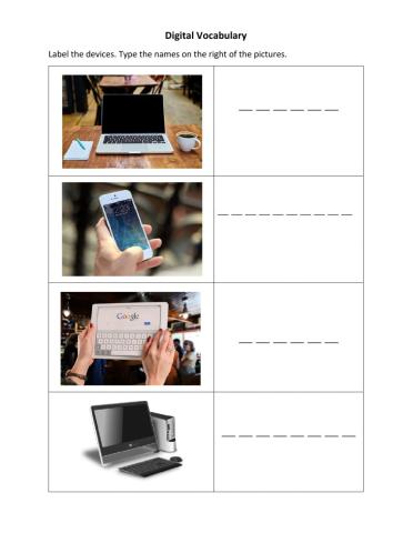 digital literacy vocabulary