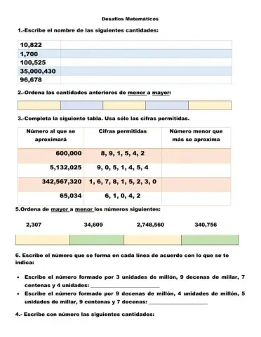 Valor posicional de números naturales